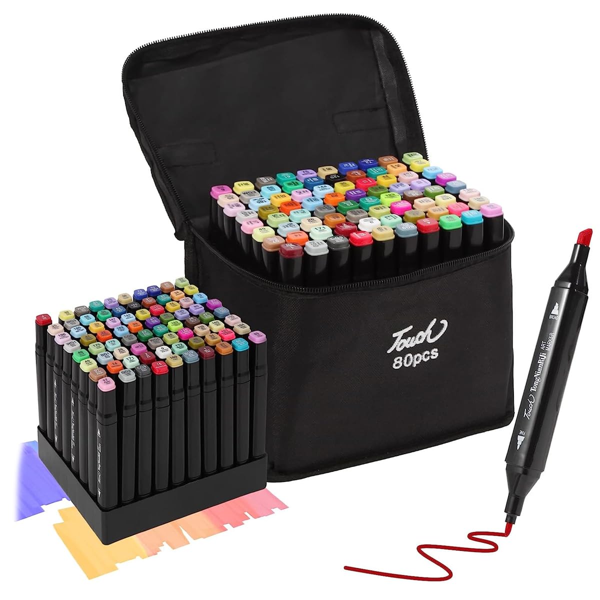 HASTHIP 80 Colors Dual Tip Alcohol Markers for Coloring Illustrations & DIY Crafts, with Brush & Chisel Tips, Safe & Premium Ink, Ideal Gift for Kids, Adults, Artists Markers for Drawing HASTHIP 80 Colors Dual Tip Alcohol Markers for Coloring Illustrations & DIY Crafts, with Brush & Chisel Tips, Safe & Premium Ink, Ideal Gift for Kids, Adults, Artists Markers for Drawing